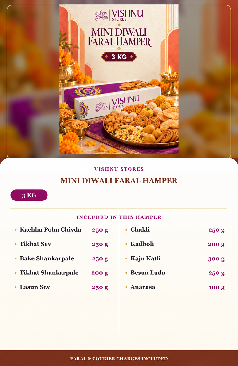 Mini Diwali Faral Hamper, 3 kilograms