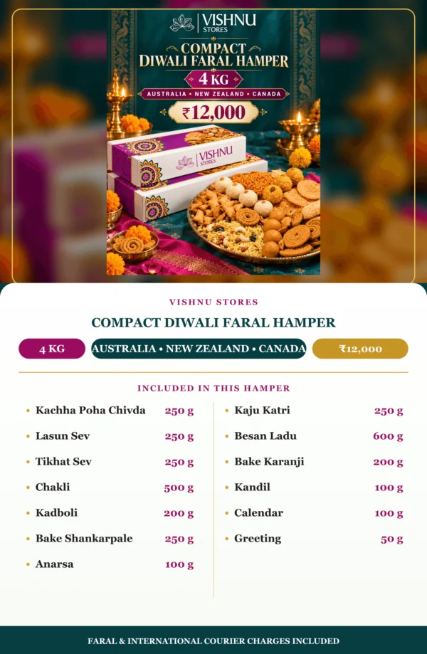Compact Diwali Faral Hamper for Australia/NZ/Canada